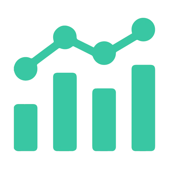 A bar graph with trend line representing advanced edge analytics for the AXIS M10 Box Camera Series.