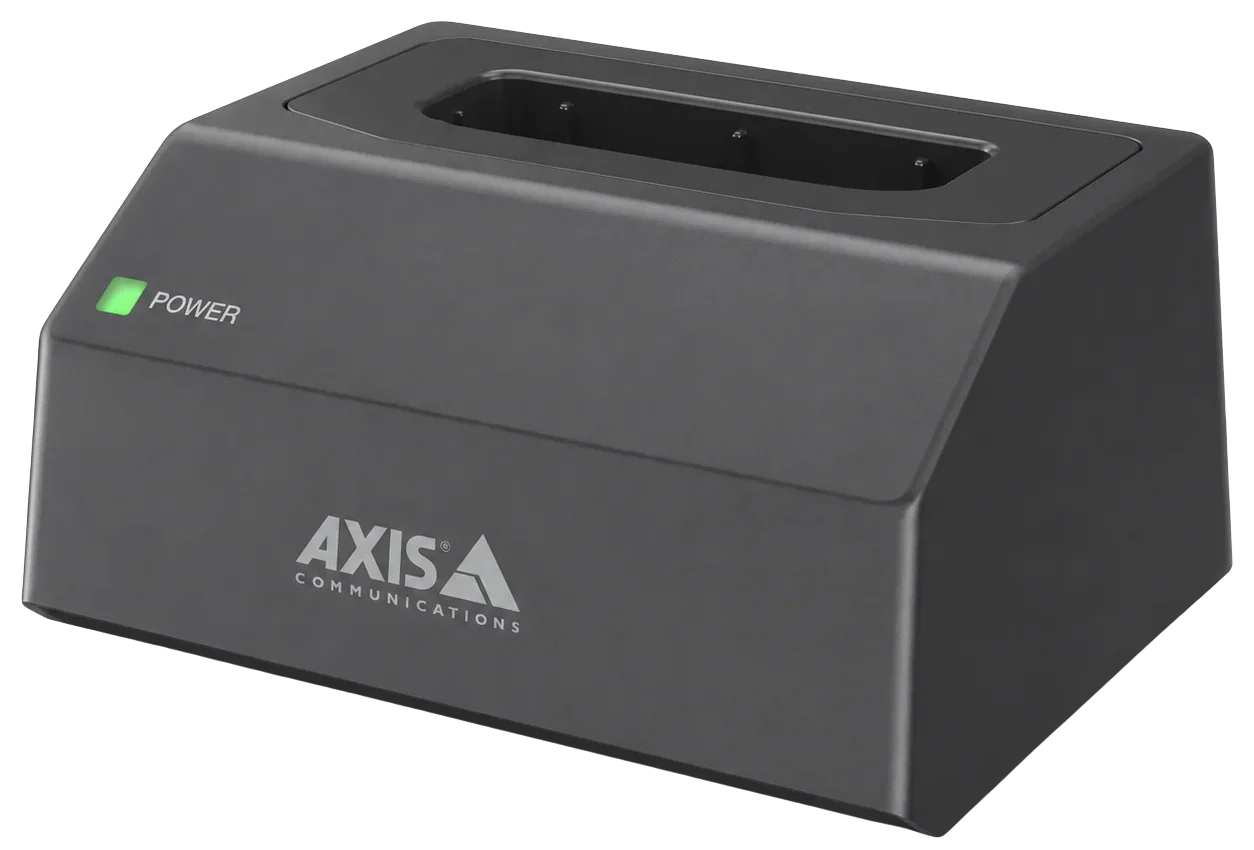 AXIS W702 1-bay docking station with a compact black housing and bright green power indicator light.