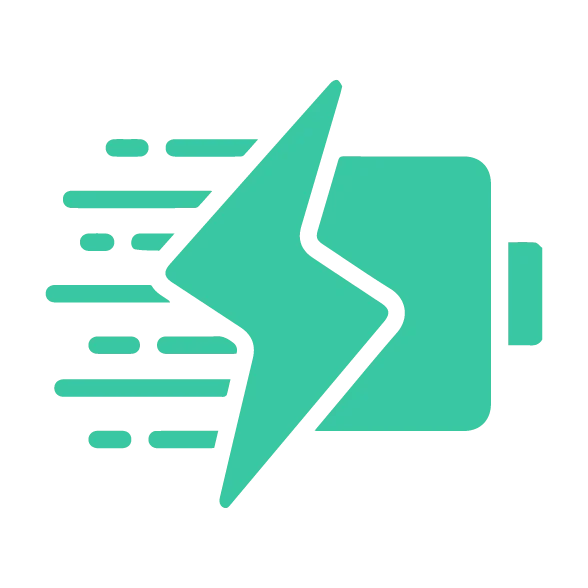 Battery and lightning icon representing fast camera charging with the AXIS W700 Mk II 1-bay station.