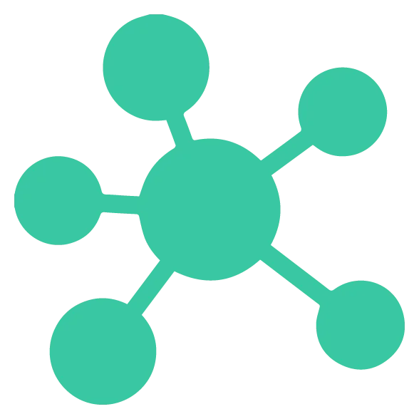 Connected nodes icon representing reliable docking connectors for the AXIS W700 Mk II 1-bay station.