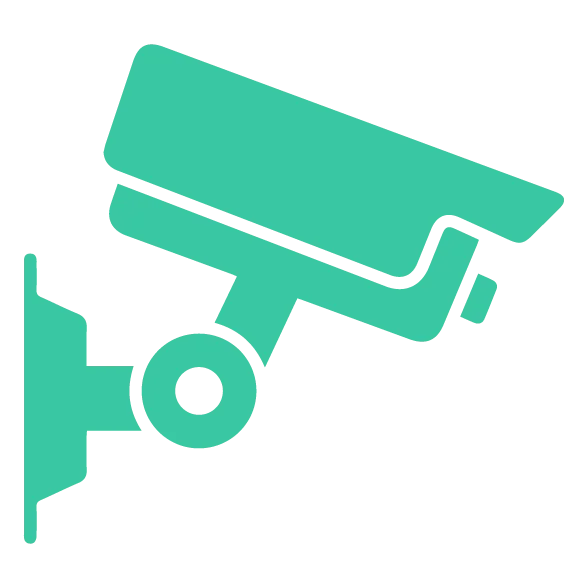 Security camera icon showing escalated event capture through the AXIS W401 Body Worn Activation Kit