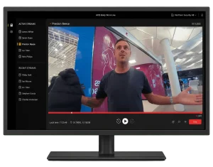axis body worn live showing a single active body worn camera stream