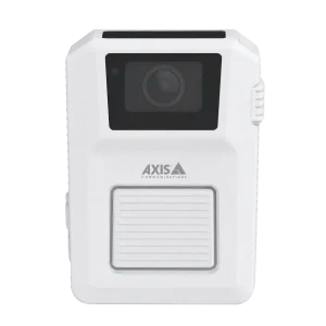 axis w102 body worn camera in white front view