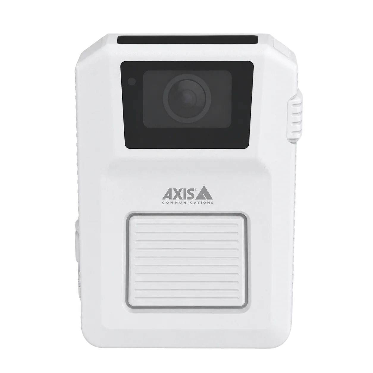 axis w102 body worn camera in white front view
