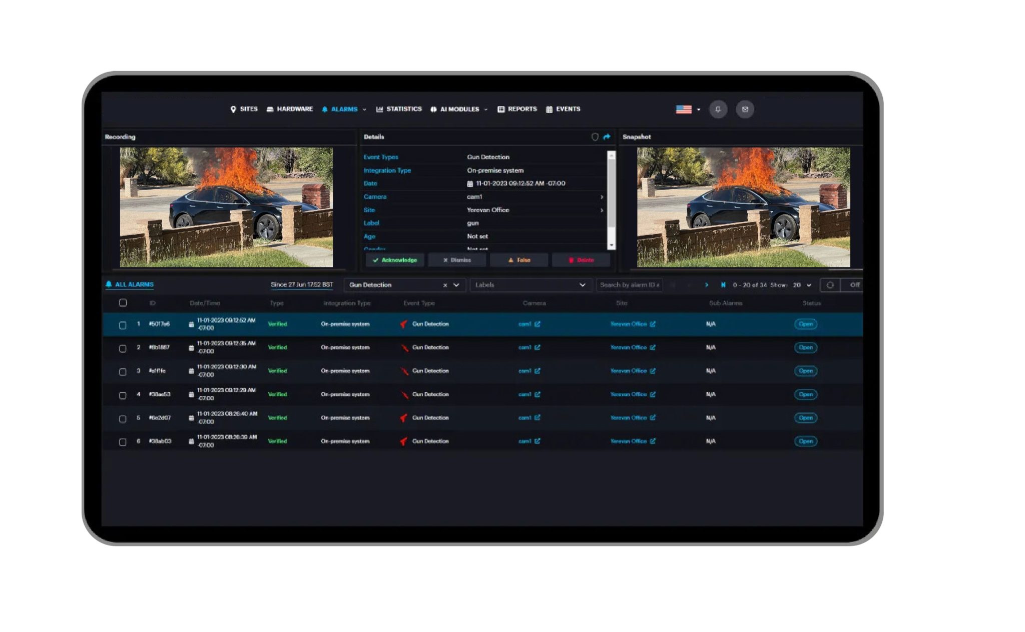 Smoke and fire detection AI Solutions