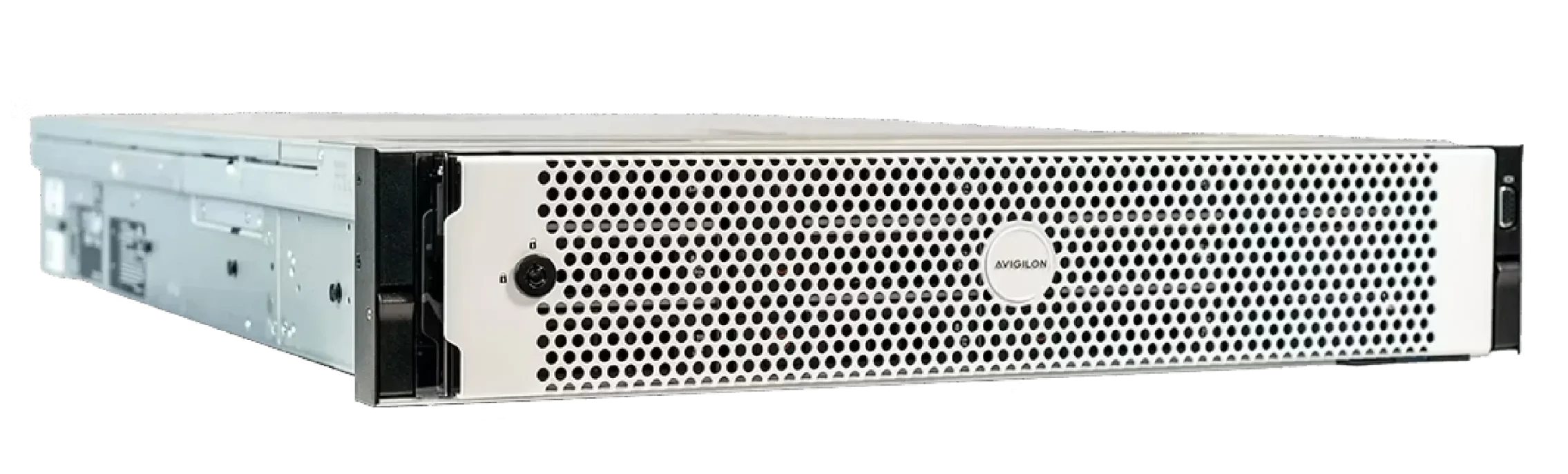 Video management system with perforated front panel and compact design.