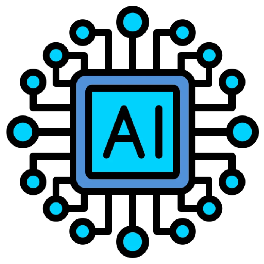 AI chip symbol with neural connections illustrating artificial intelligence.