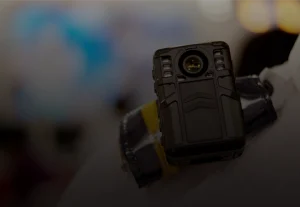 Close-up of a body-worn camera ready for deployment in field operations and personal security