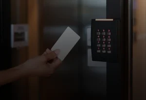 Using RFID access card with keypad reader for secure entry control