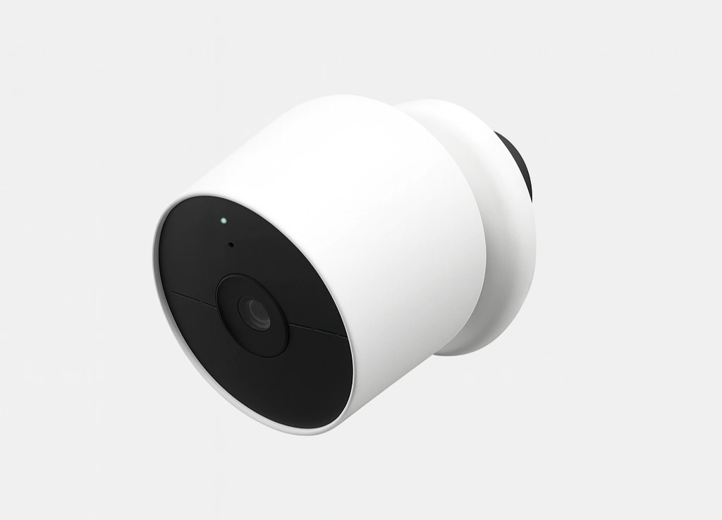 Caméra de sécurité d'intérieur compacte au design moderne pour une surveillance et une sécurité efficaces de la maison.