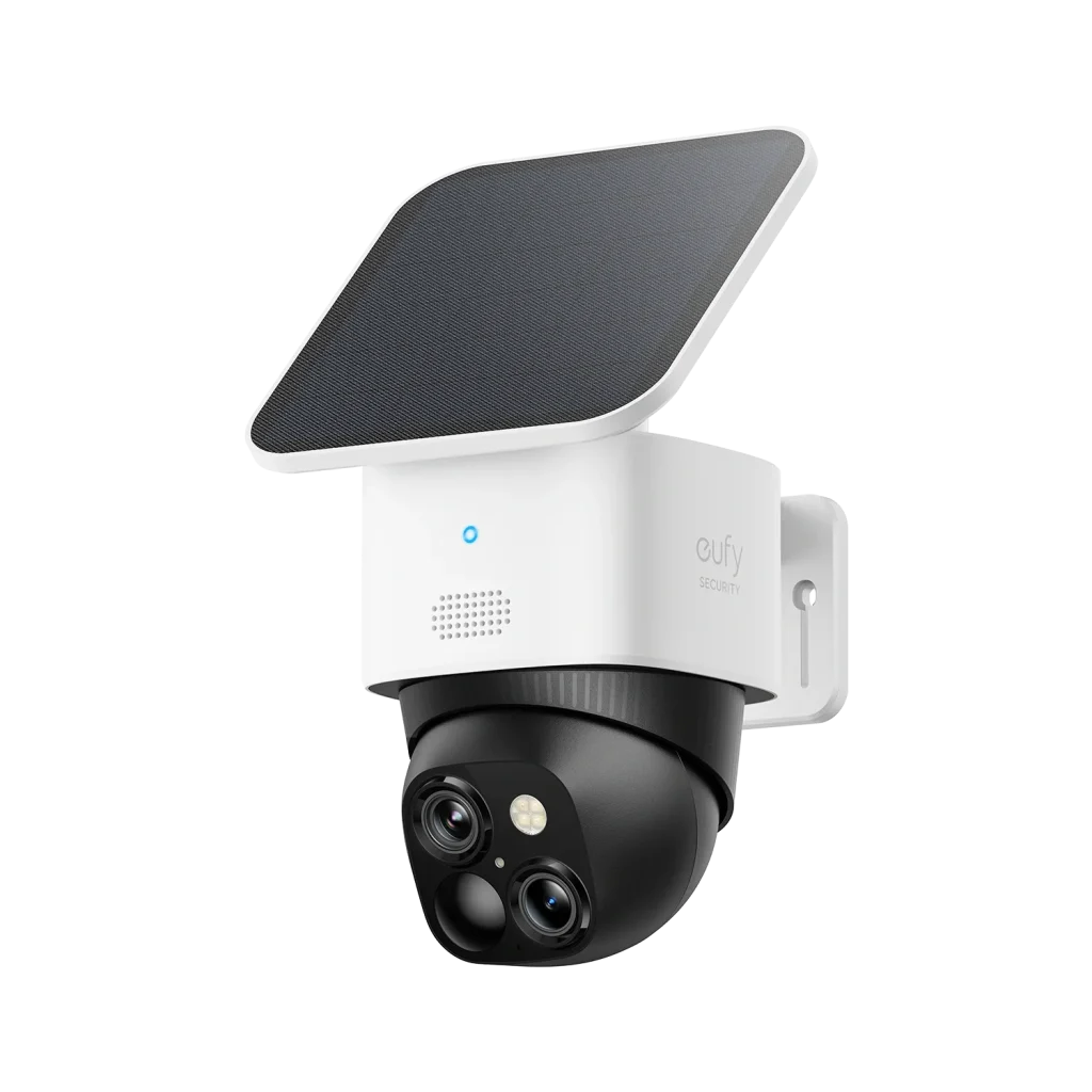 Caméra dôme extérieure solaire Eufy avec double objectif pour une protection intelligente de la maison