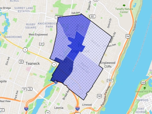 Map outlining Englewood neighborhood area in Chicago marked with high crime rate zones.