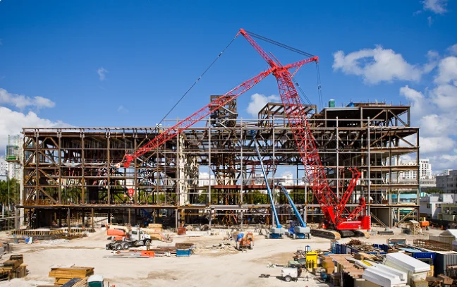 Construction site monitored through Genetec and Sirix remote monitoring for safety and control.