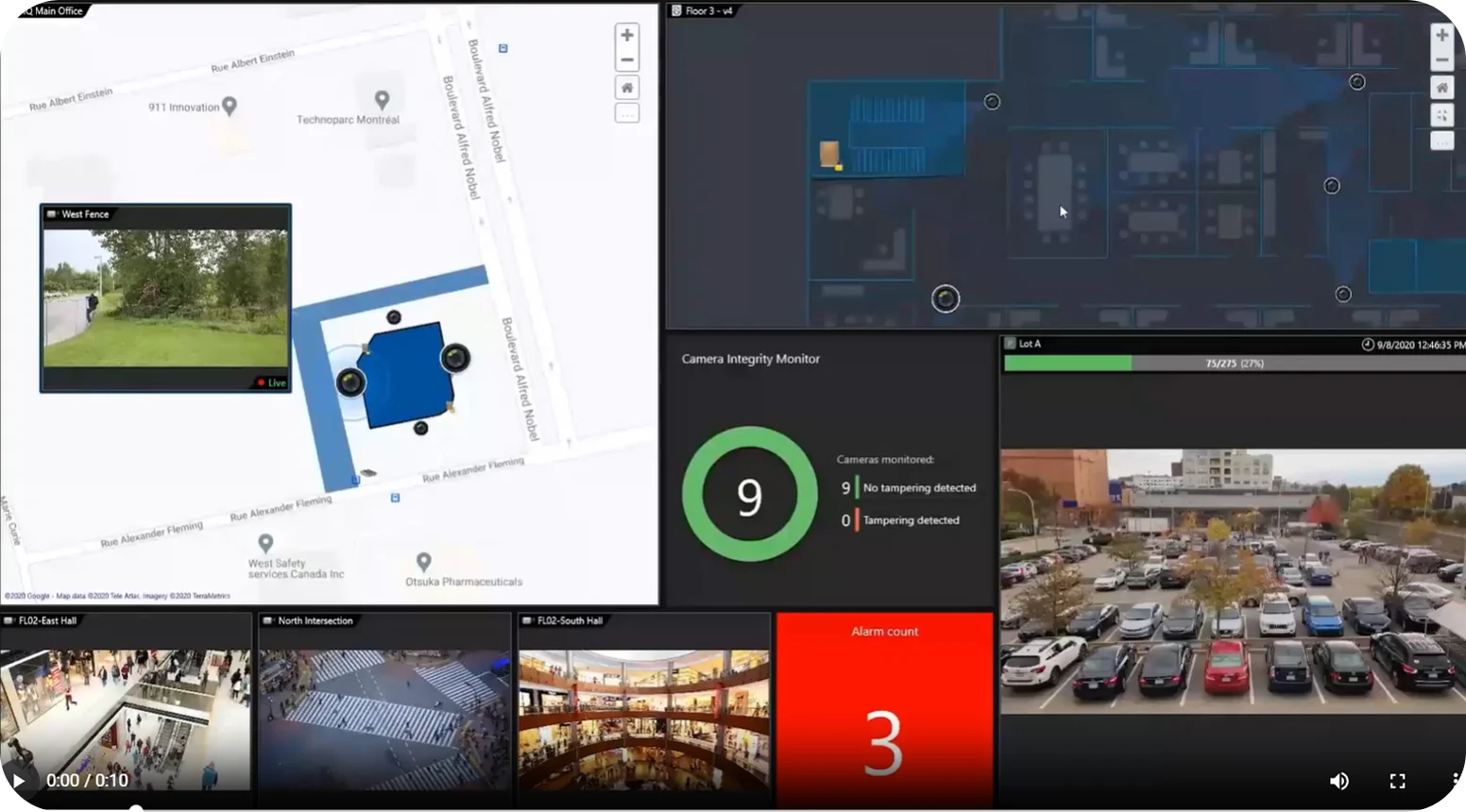 Genetec Sirix remote monitoring dashboard in action