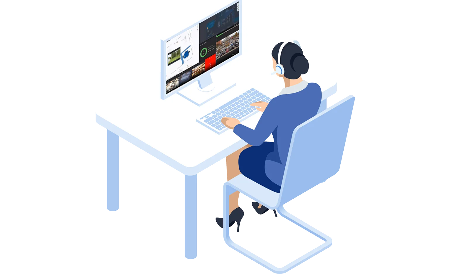 Operator monitoring Genetec system via Sirix platform