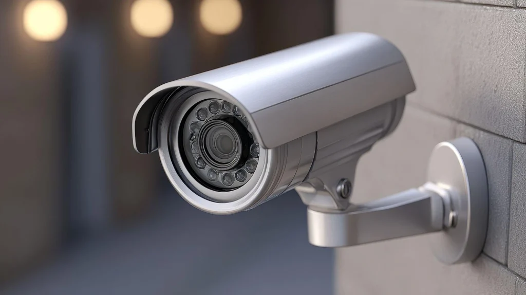 Security camera monitoring construction site to prevent metal theft.