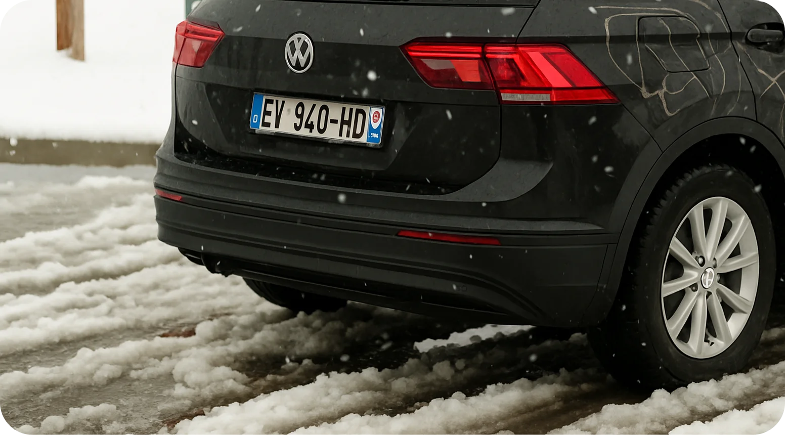 Vehicle license plate under snow for ALPR detection