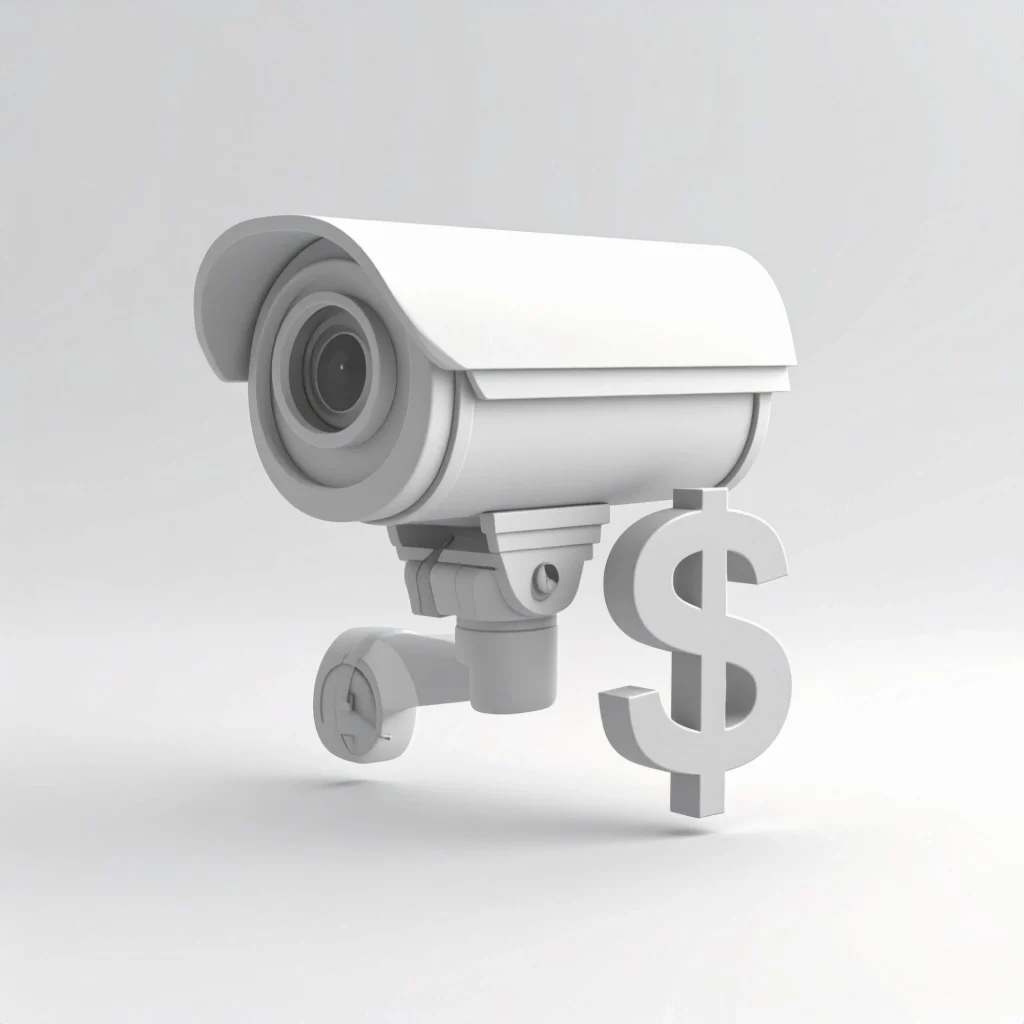 Une caméra de surveillance symbolisant la rentabilité de la vidéosurveillance à distance pour le RMR.