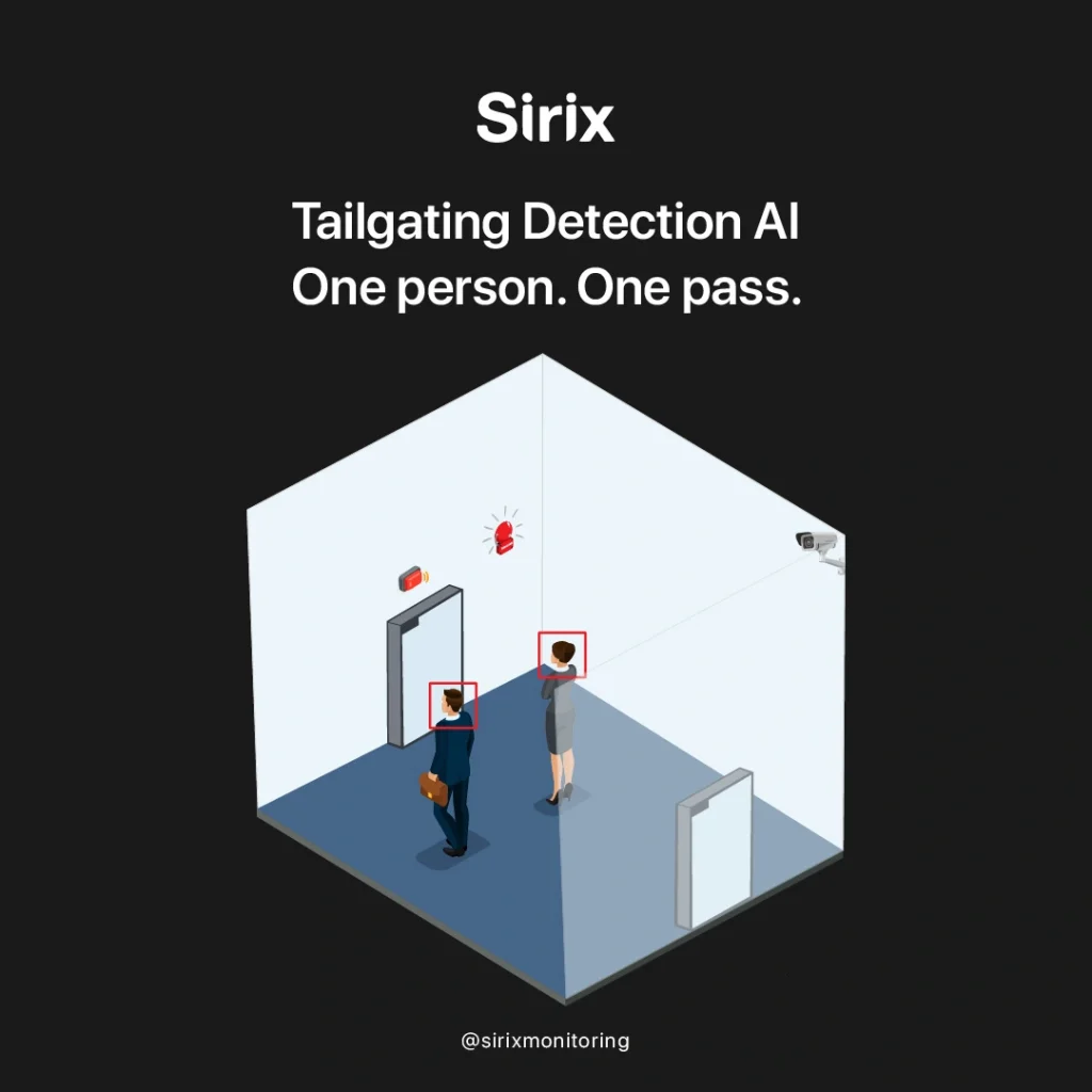 AI-driven tailgating detection in access control systems.
