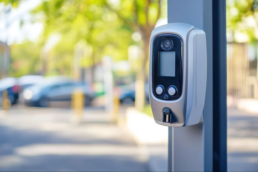 Système d'entrée biométrique pour un accès sécurisé chez un concessionnaire automobile.