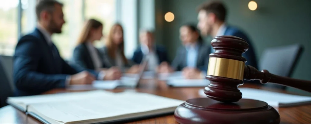 Legal team discussing cases in a conference room.