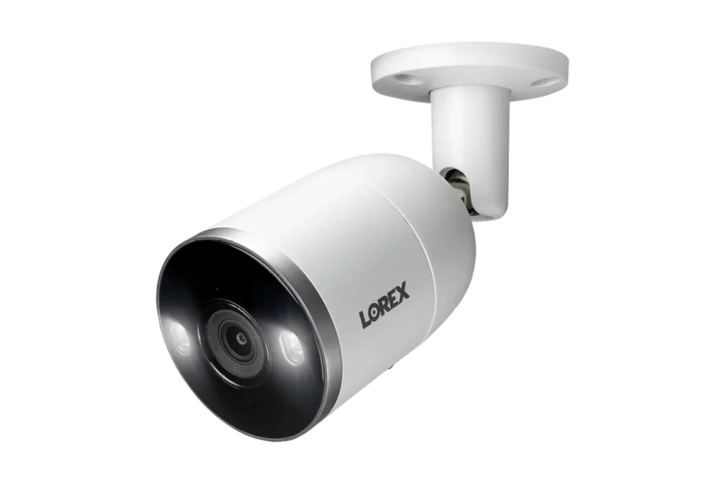 Lorex security camera with motion sensors for business protection.