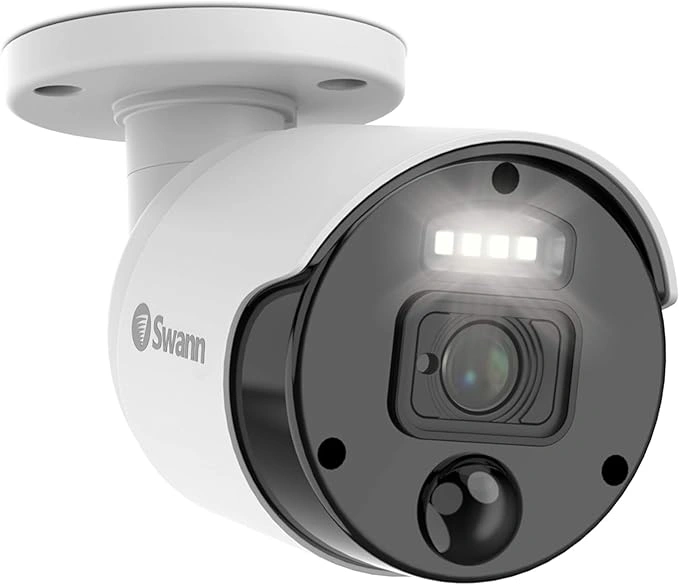 Swann commercial surveillance camera with LED lighting.